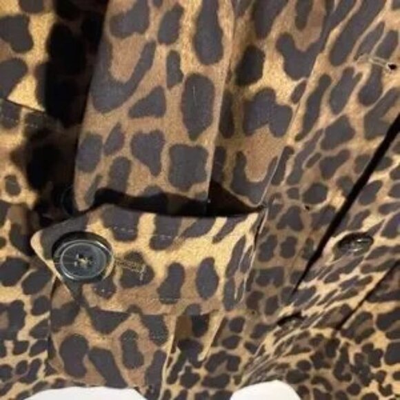 NWOT Leopard animal print  3/4 length size small Adorable jacket trench coat - Picture 7 of 11